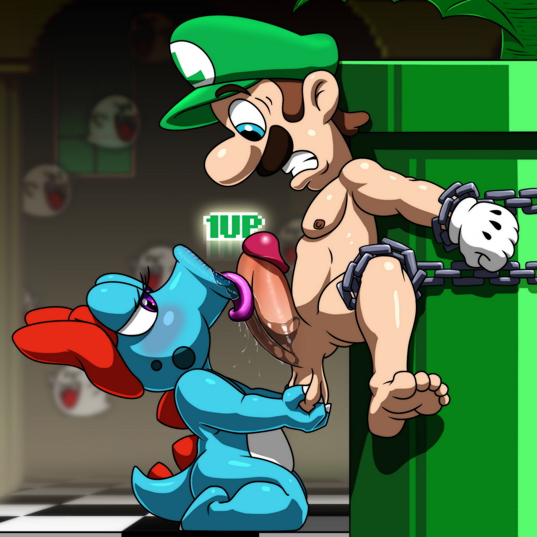 Luigi and peach having sex.